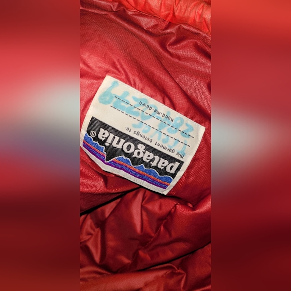 Patagonia Red Quilted Puffer Jacket Coat Boy Sz Large - Picture 6 of 8